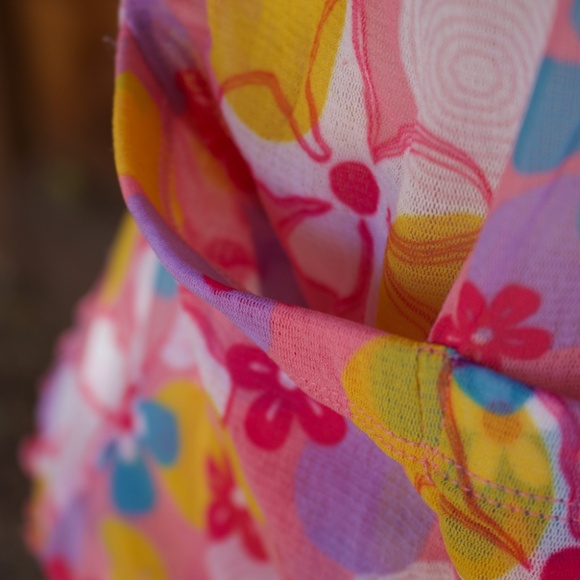 Vintage 90's Sheila Moon Mesh Short Sleeve Flower Power Cycling Top Made In USA - Picture 10 of 14